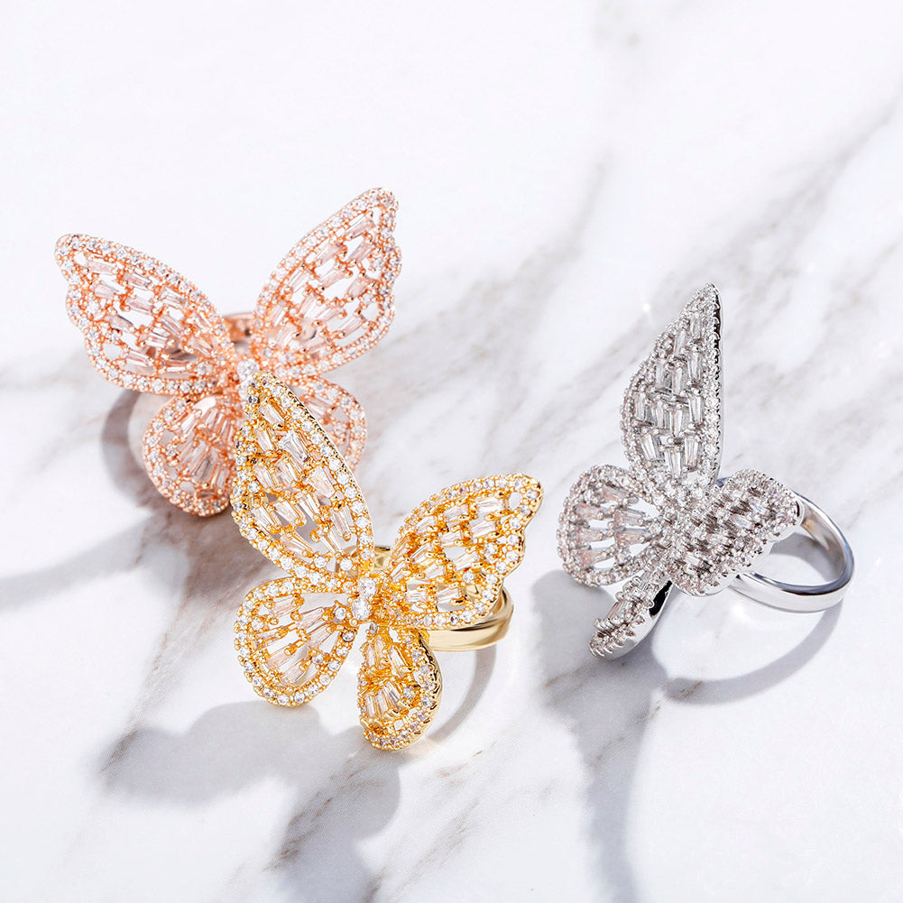 Icy Butterfly Ring